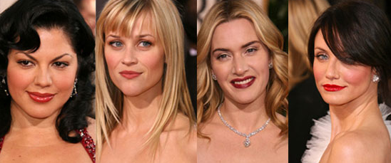 The Golden Globes Red Carpet: Bold Lips